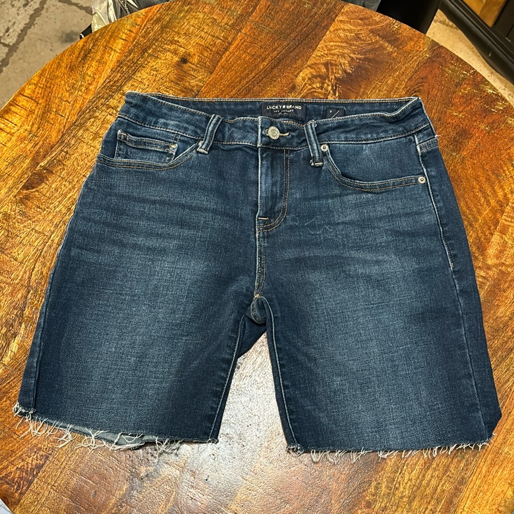 Lucky Brand The Bermuda Cut Off Denim Shorts